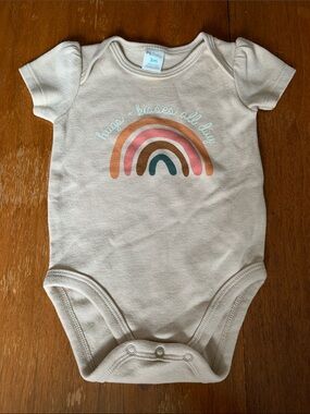 🍓3/$10 PL Baby Neutral Beige Rainbow Baby One-Piece Bodysuit